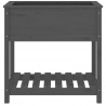 Jardinera con estante madera maciza de pino gris 82.5x54x81 cm 5