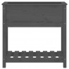 Jardinera con estante madera maciza pino gris 82.5x34.5x81 cm 5