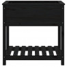 Jardinera con estante madera maciza de pino negro 82.5x54x81 cm 5
