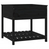 Jardinera con estante madera maciza pino negro 82.5x82.5x81 cm 2