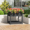 Jardinera con estante madera maciza pino gris 82.5x82.5x81 cm 1