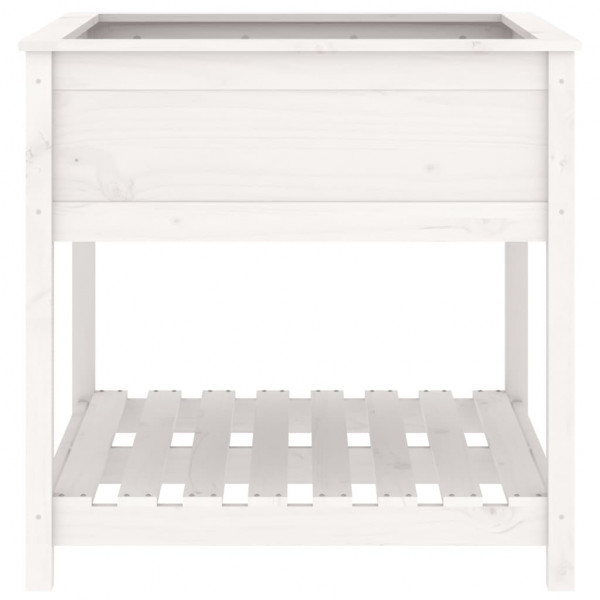 Vaso/floreira com prateleira 82.5x82.5x81cm pinho maciço branco M 5