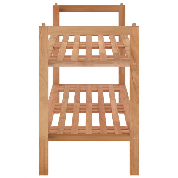 Zapatero de madera maciza nogal 69x27x41 cm M 4
