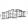 Cesta de gaviones forma arco hierro galvanizado 200x30x40/60 cm 5