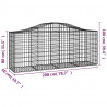 Cesta de gaviones forma arco hierro galvanizado 200x50x80/100cm 5