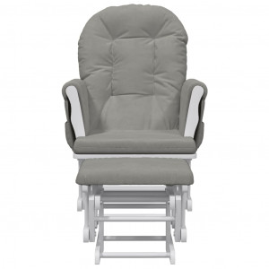 Sillón de lactancia con taburete tela gris claro H