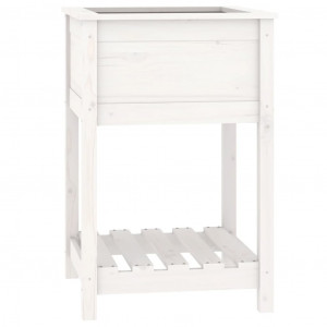 Vaso/floreira com prateleira 54x54x81 cm pinho maciço branco H