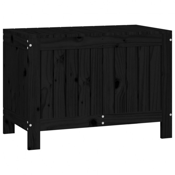 Caja de almacenaje jardín madera de pino negro 76x42.5x54 cm M 5