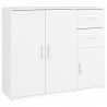 Aparador de madera contrachapada blanco 91x29.5x75 cm 2