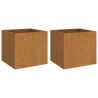 Vasos/floreiras 2 pcs 32x30x29 cm aço corten 2