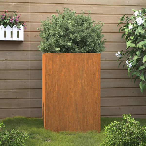 Jardinera de acero corten 42x38x75 cm D