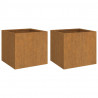 Vasos/floreiras 2 pcs 49x47x46 cm aço corten 2
