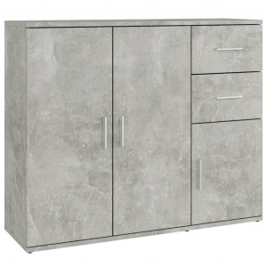 Aparador de madera contrachapada gris hormigón 91x29.5x75 cm H