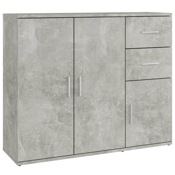 Aparador de madera contrachapada gris hormigón 91x29.5x75 cm M 2
