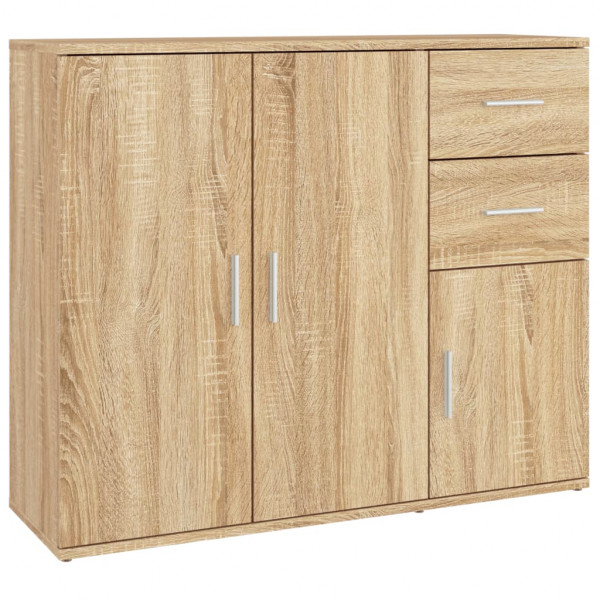 Aparador de madera contrachapada roble Sonoma 91x29.5x75 cm M 3