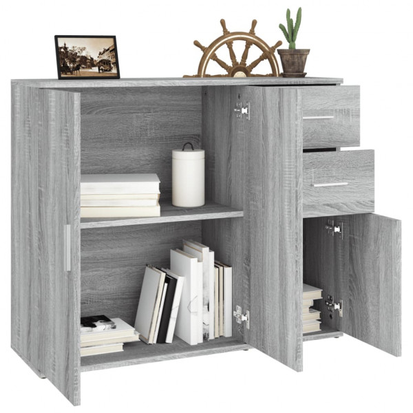 Aparador de madera contrachapada gris Sonoma 91x29.5x75 cm M 4