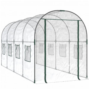 Invernadero PVC acero pintado polvo transparente 160x400x190cm H