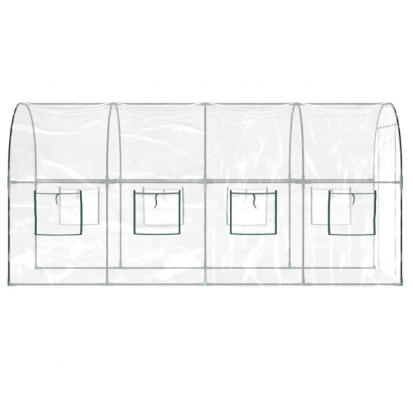 Estufa 160x400x190 cm PVC e aço revestido a pó transparente M 4