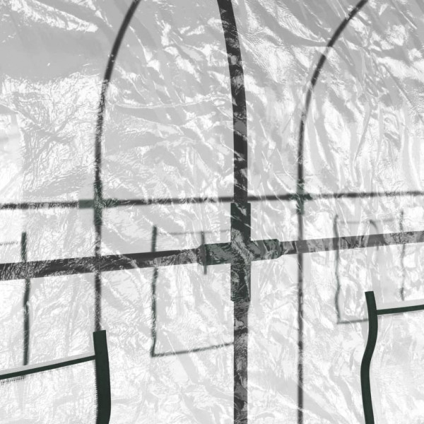 Estufa 160x400x190 cm PVC e aço revestido a pó transparente M 5