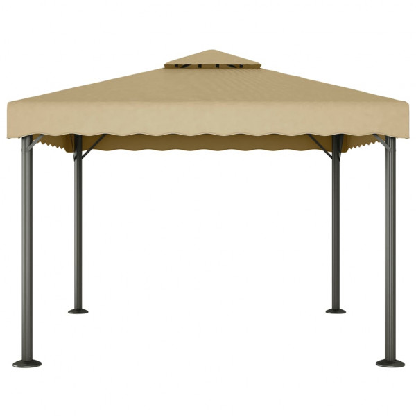 Gazebo 3x3 m alumínio e aço cinzento-acastanhado M 2