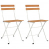 Sillas cafetería plegables 2 uds acero y madera maciza acacia 2