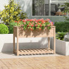 Jardinera con estante de madera maciza de pino 111.5x54x81 cm 1