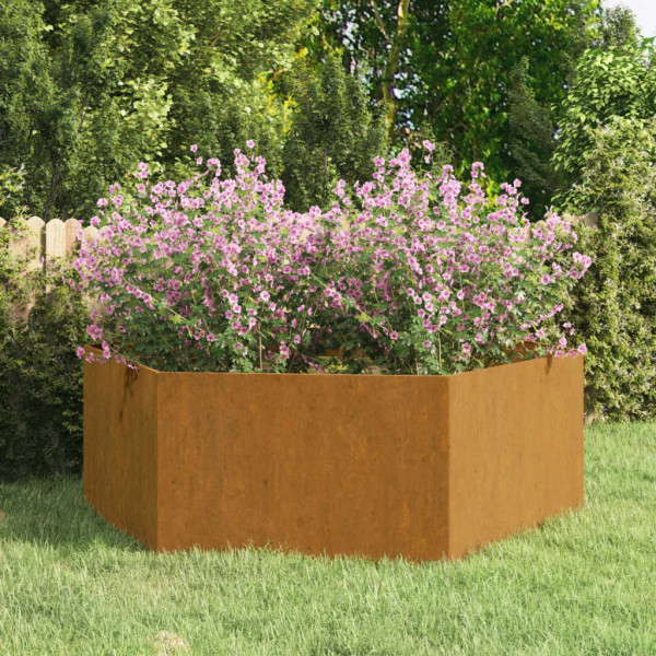 Jardinera de acero corten oxidado 138x120x45 cm D