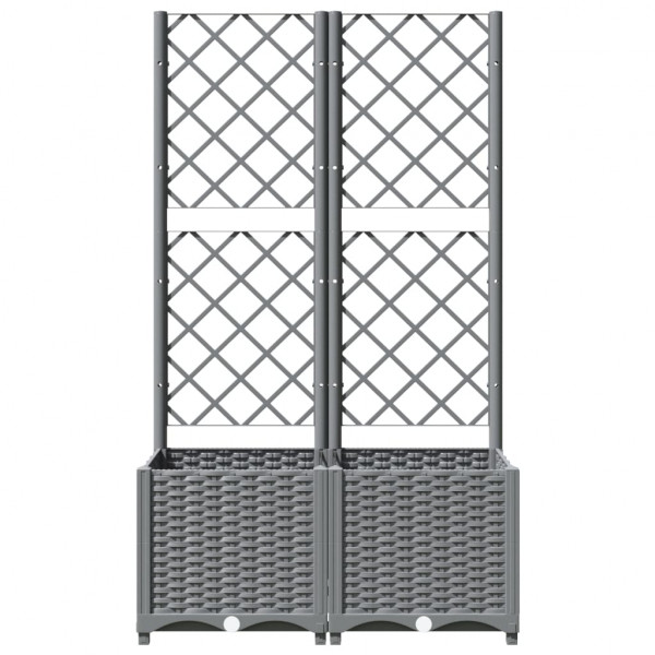 Vaso/floreira jardim c/ treliça 80x40x136 cm PP cinza-claro M 4