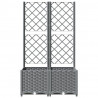 Jardinera con enrejado PP gris claro 80x40x136 cm 4
