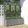 Jardinera con enrejado PP gris claro 120x40x136 cm 1