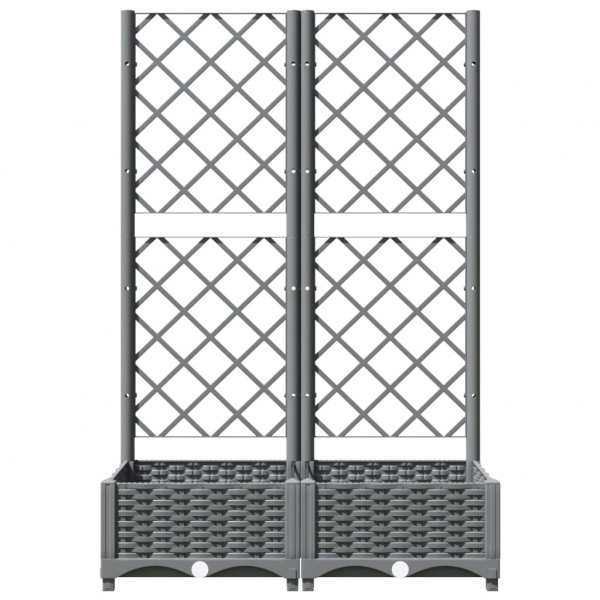 Jardinera con enrejado PP gris claro 80x40x121.5 cm M 4