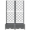 Jardinera con enrejado PP gris claro 80x40x121.5 cm 4