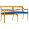 Banco Batavia con cojín azul real madera maciza de teca 150 cm 3