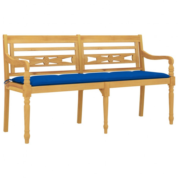 Banco Batavia con cojín azul madera maciza de teca 150 cm M 3