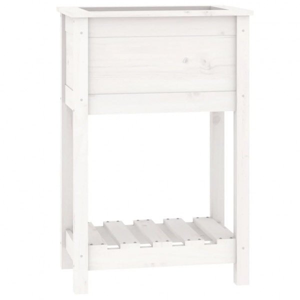 Vaso/floreira com prateleira 54x34.5x81 cm pinho maciço branco M 2