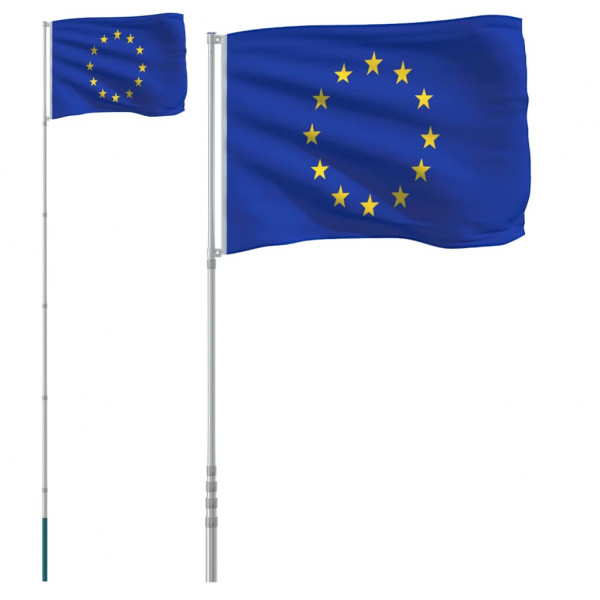 Bandeira da União Europeia e mastro 5.55 m alumínio M 2
