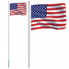 Mástil y bandera de Estados Unidos aluminio 6.23 m 2
