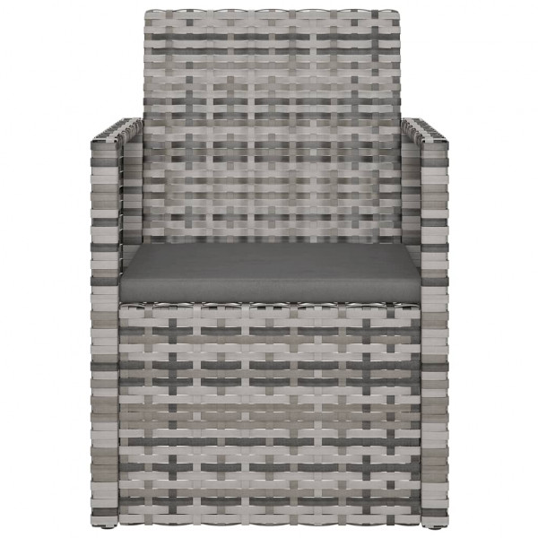 Poltrona de jardim com almofadão vime PE cinzento M 4
