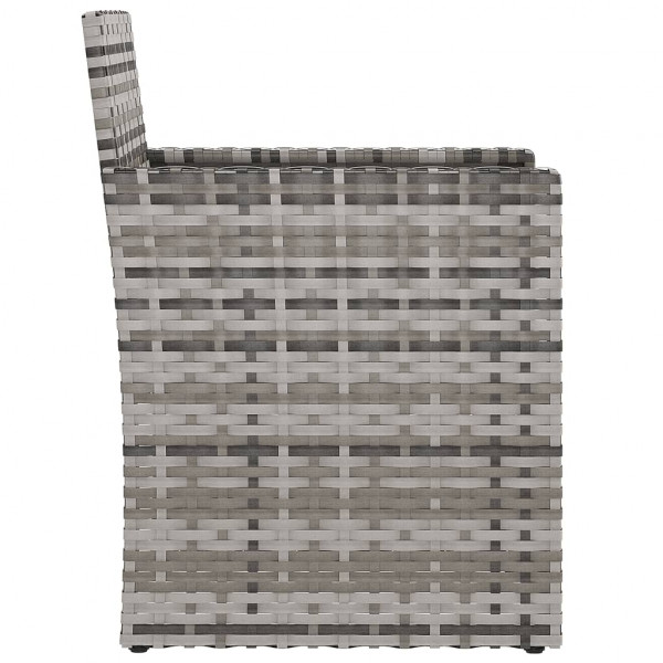 Sillón de jardín con cojín ratán sintético gris M 5