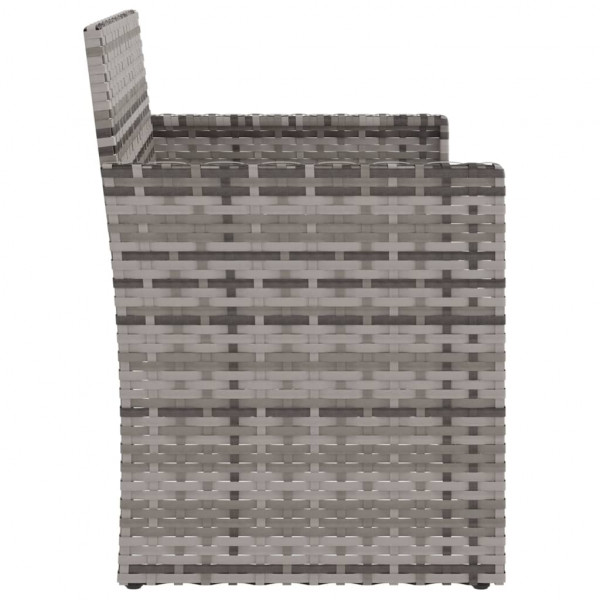 Banco de jardín con cojines ratán sintético gris 105 cm M 5