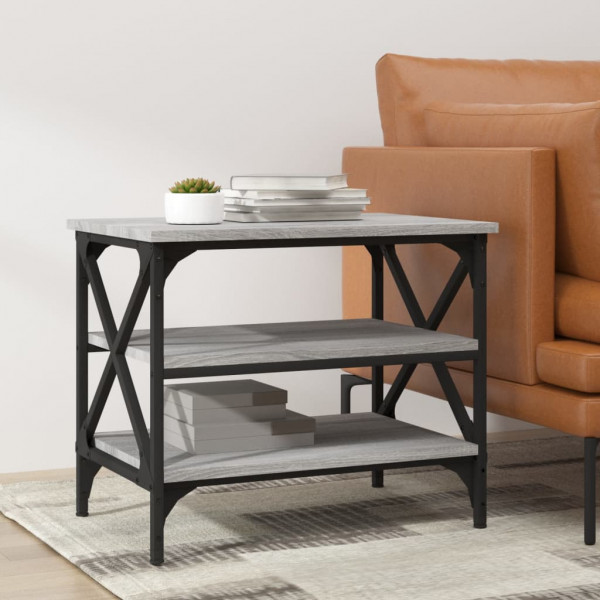 Mesa auxiliar madera contrachapada gris Sonoma 55x38x45 cm D