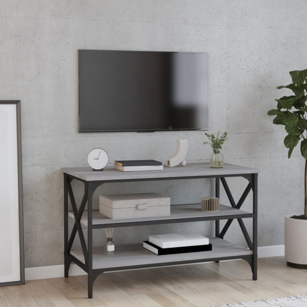 Mueble para TV madera contrachapada gris Sonoma 80x40x50 cm D