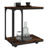 Mesa auxiliar con ruedas madera roble ahumado 50x35x55.5 cm 4