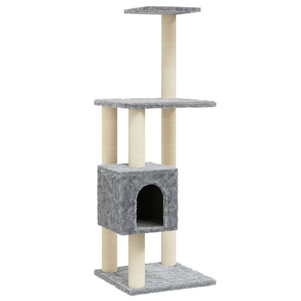 Árvore p/ gatos c/ postes arranhadores sisal 104 cm cinza-claro M 2