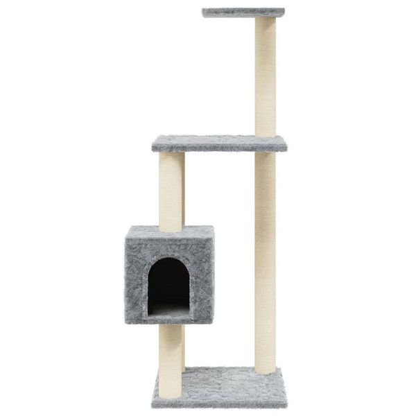 Árvore p/ gatos c/ postes arranhadores sisal 104 cm cinza-claro M 4