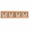 Estante de pared con cestas madera maciza nogal 62x18x16 cm 3