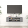 Mueble de TV colgante madera contrachapada gris 100x30x26.5 cm 1