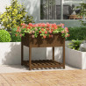 Jardinera con estante madera maciza pino marrón 82.5x82.5x81 cm 1