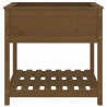 Jardinera con estante madera maciza pino marrón 82.5x82.5x81 cm 5