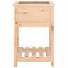 Jardinera con estante de madera maciza de pino 54x54x81 cm 5